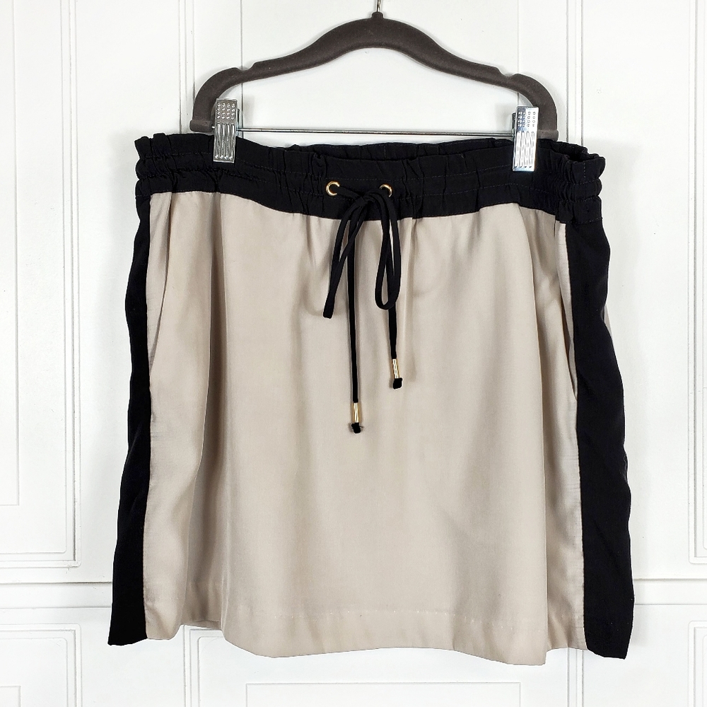 Express Color Block Drawstring Skirt Small Short … - image 1